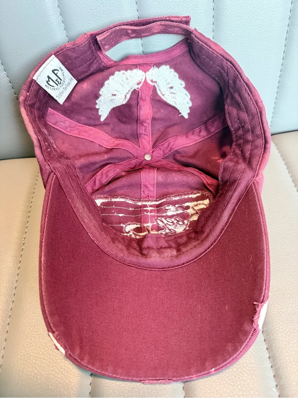 Keep it Gypsy Brand Embroidered Angel Wing Cap Justin Boots Upcycled